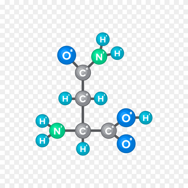 Illustration of molecular structure of chemical substance on transparent background PNG