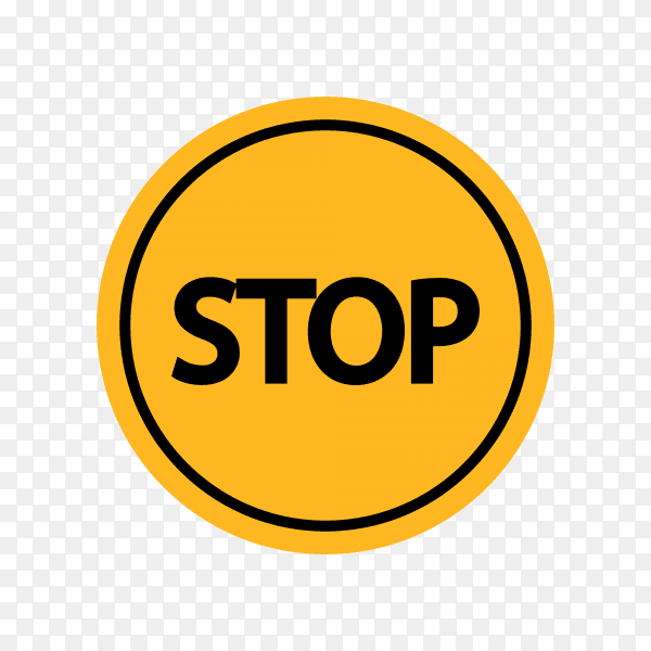 Illustration of stop signal sign on transparent background PNG