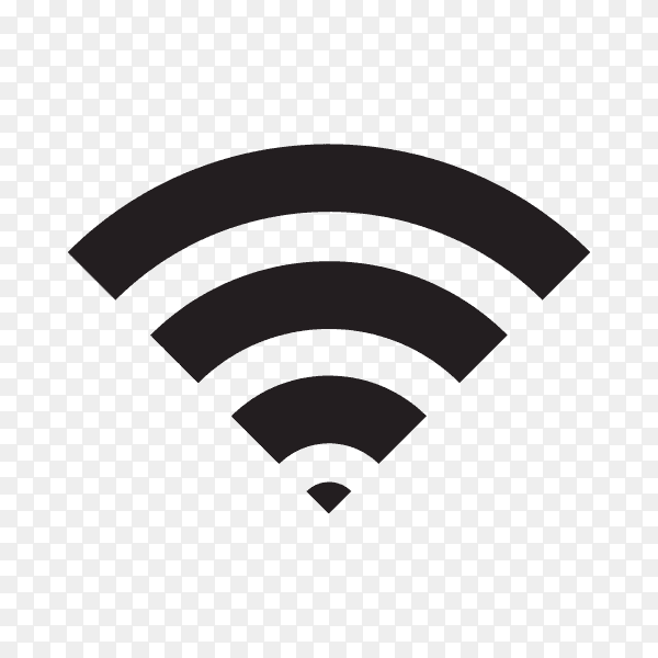 Illustration with Black WiFi Icon on transparent background PNG