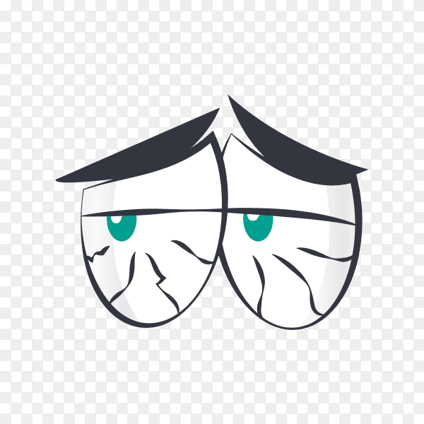 Isolated tired eyes on transparent background PNG