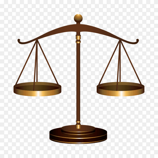 Justice scale logo and symbol template on transparent background PNG