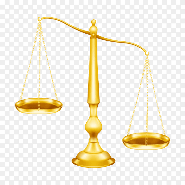 Law icon ancient scales of justice isolated on transparent background PNG