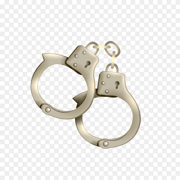 Law icon metal handcuffs isolated on transparent background PNG
