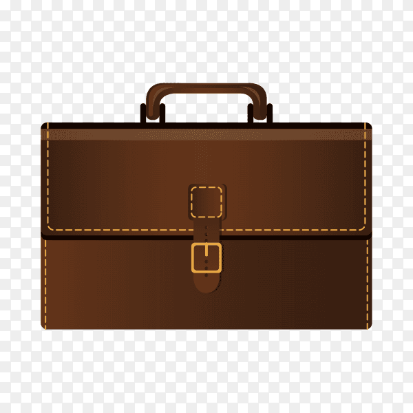 Lawyer leather bag on transparent background PNG