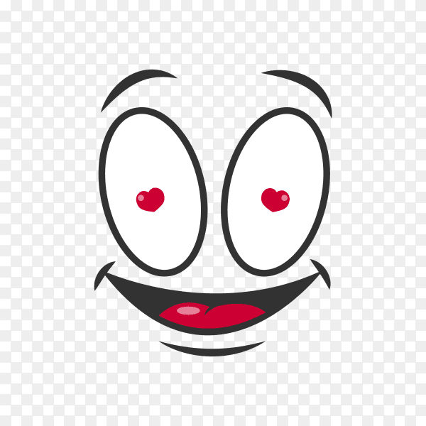Lovely face emoticon isolated icon design on transparent background PNG