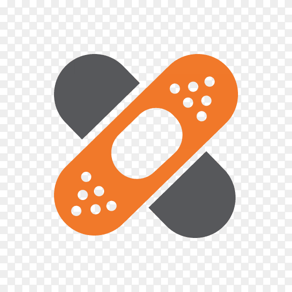 Medical Plaster Icon Flat Style on transparent background PNG