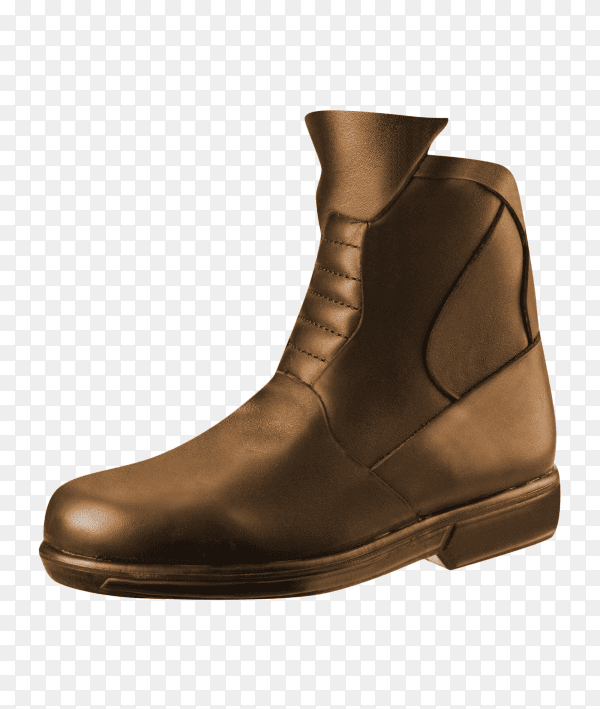 Mens classic brown leather shoes on transparent background PNG