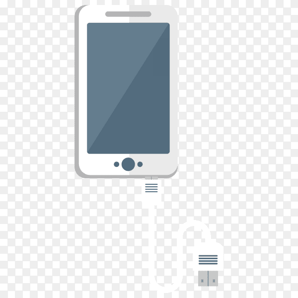 Mobile phone charging design on transparent background PNG