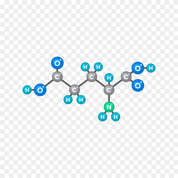 Molecular structure of chemical substance isolated on transparent background PNG