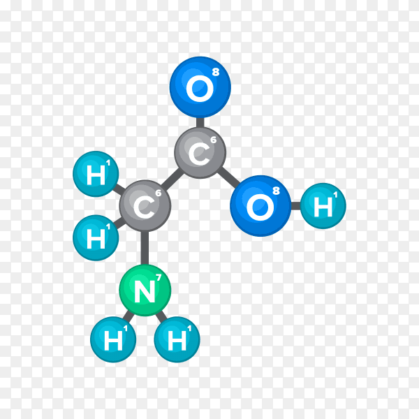 Molecular structure of chemical substance on transparent background PNG