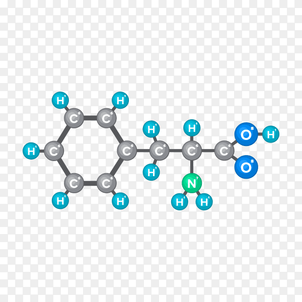 Molecular structure of chemical substance premium vector PNG