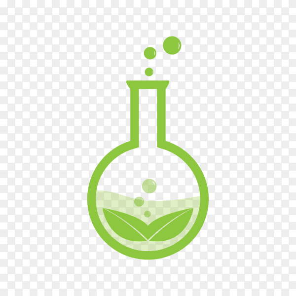 Natural green lab logo on transparent background PNG