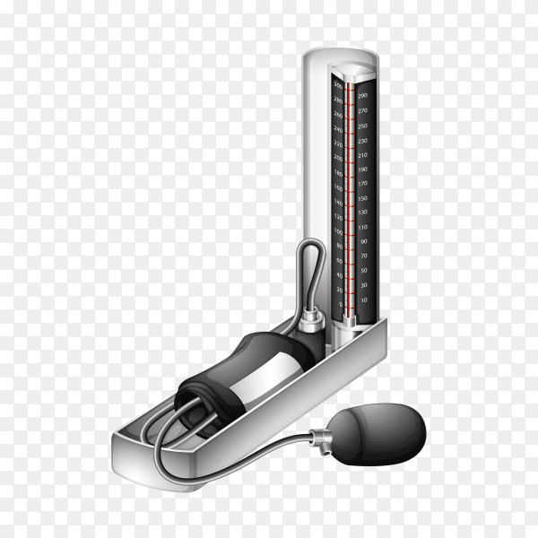 Old Blood pressure measurement device on transparent background PNG