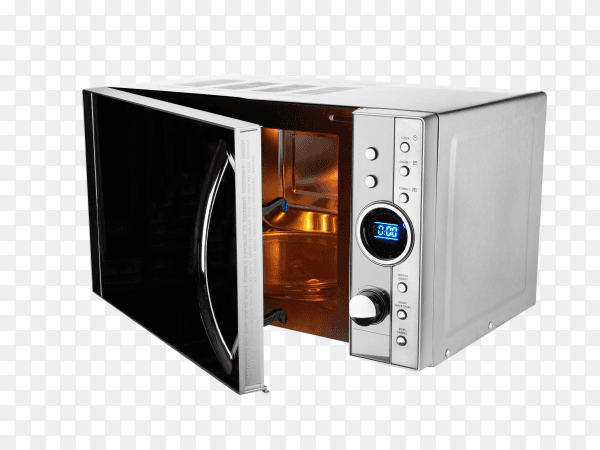 Open microwave isolated on transparent background PNG