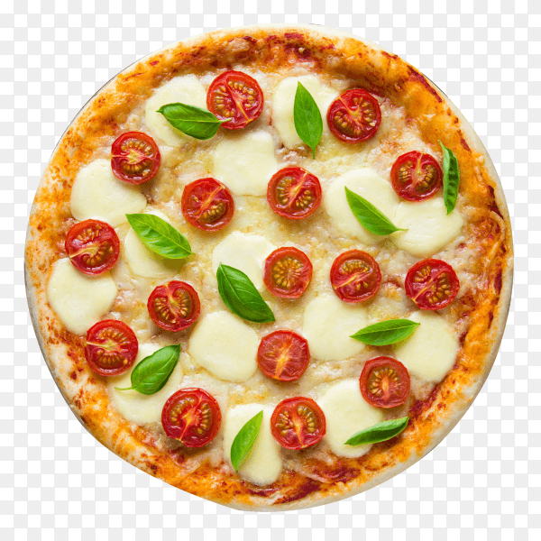 Pizza Margarita on transparent background PNG