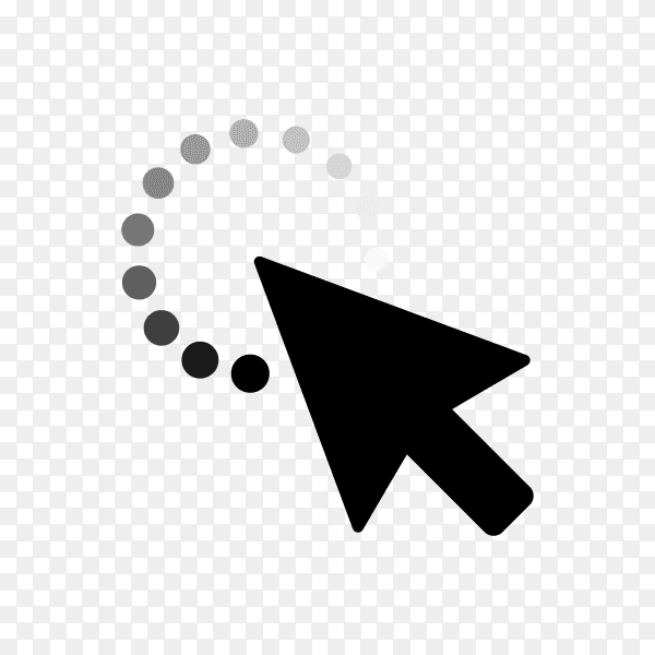 Pointer Arrow Icon Design Template. Click Sign on transpaent background PNG