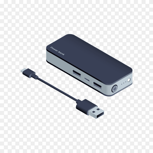 Power bank Battery bank isolated on transparent background PNG
