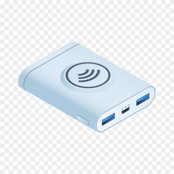 Power bank isolated on transparent background PNG