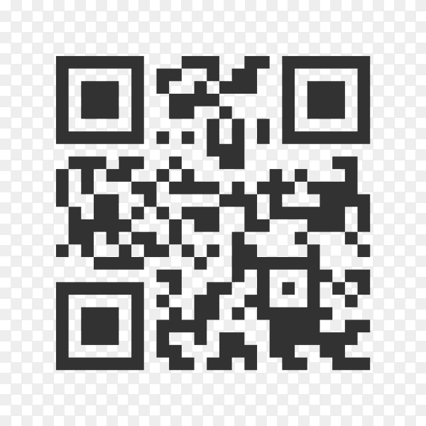 QR code sample for smartphone scanning isolated premium vector PNG