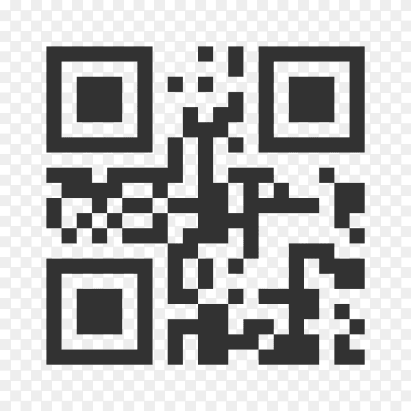 Qr code template to scan by smart phone in flat design on transparent background PNG