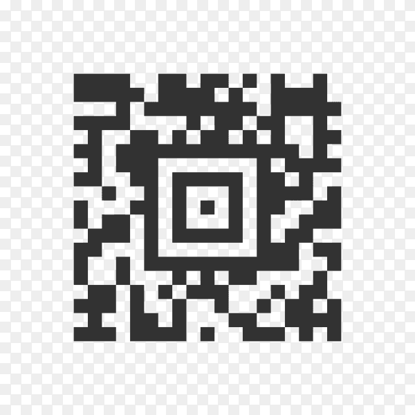 Qr code template to scan by smart phone on transparent background PNG