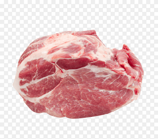 Raw pork meat on transparent background PNG