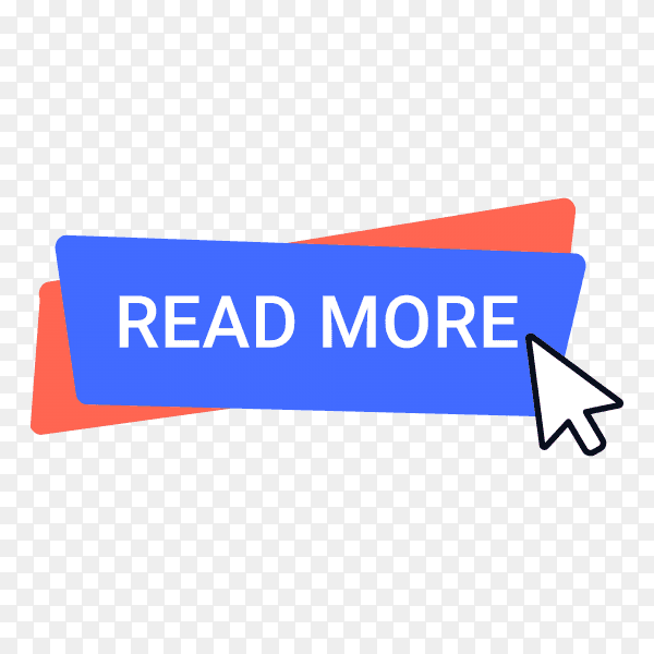 Read more button with hand pointer clicking on transparent background PNG