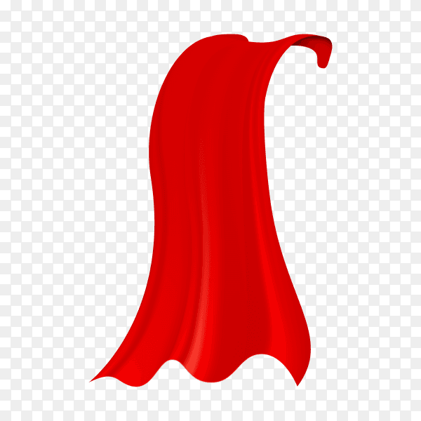 Realistic red cloak on transparent background PNG