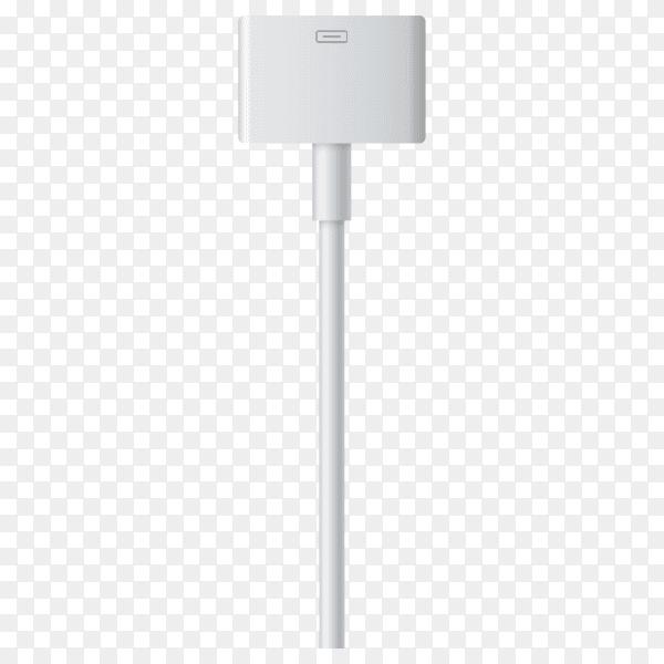 Realistic USB cable for smartphone charger on transparent background PNG