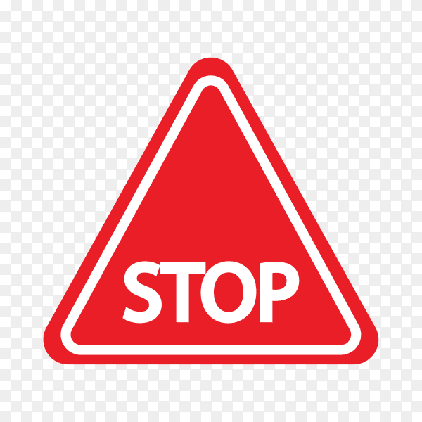 Red Stop Sign isolated on transparent background PNG