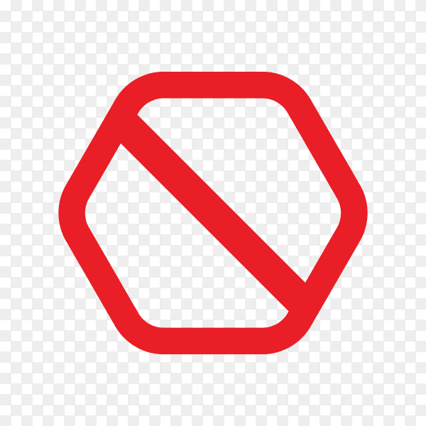 Red prohibited sign on transparent background PNG