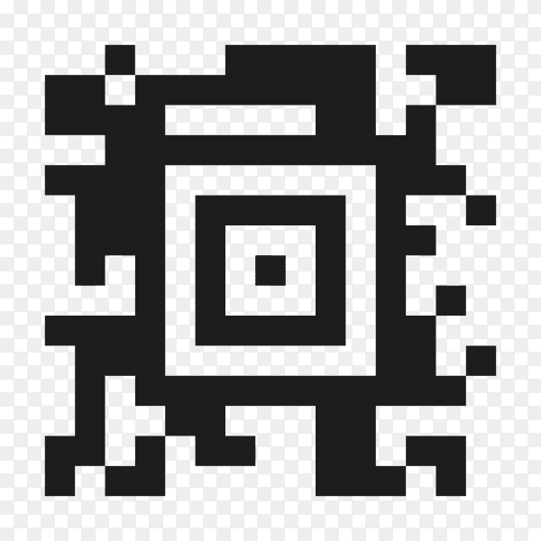 Sample QR code icon on transparent background PNG