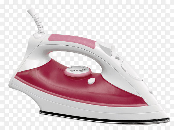 Steam iron isolated on transparent background PNG