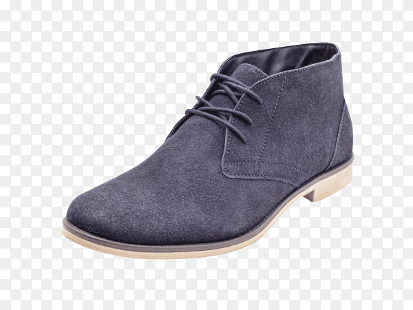 Suede men's shoes Blue Isolated on transparent background PNG