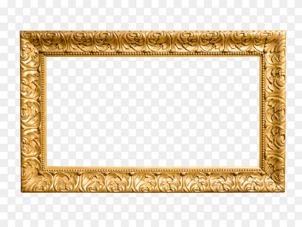 The antique gold frame on transparent background PNG