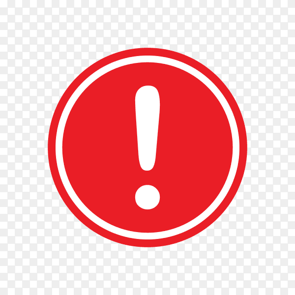 Warning icon isolated on transparent background PNG