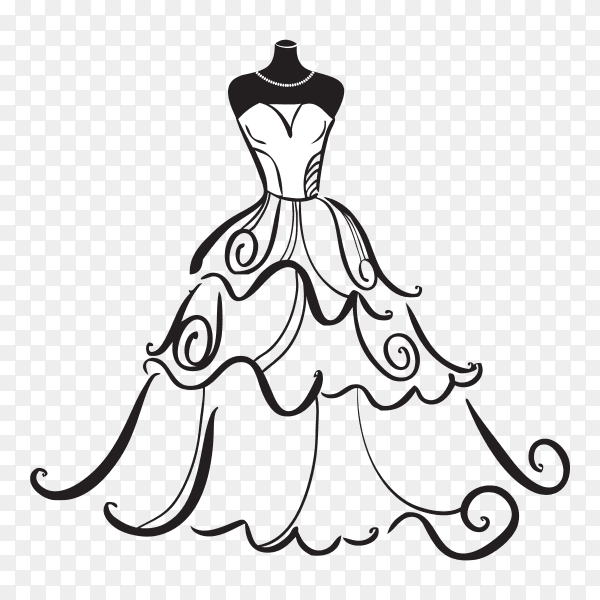 Wedding dress isolated on transparent background PNG