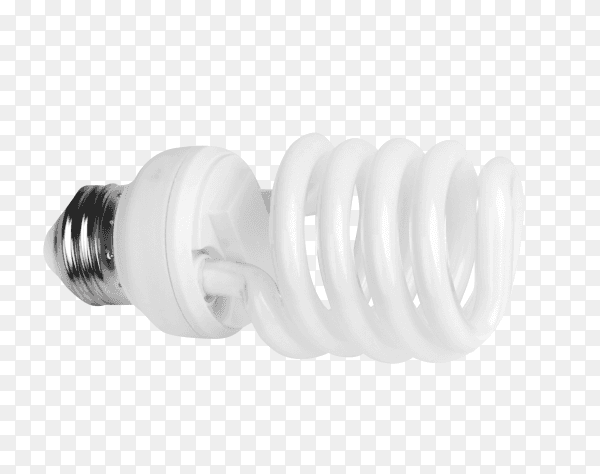 White energy saving bulb on transparent background PNG
