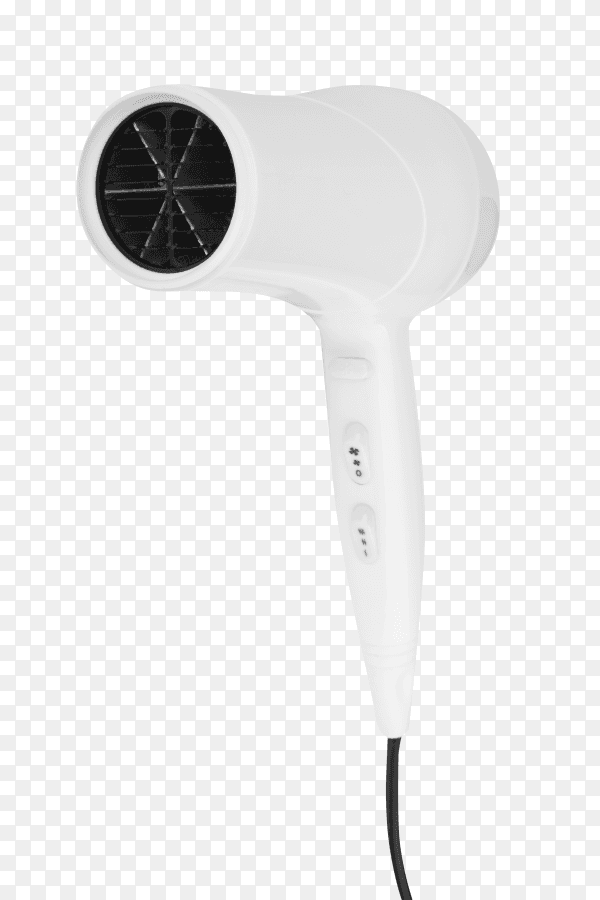 White hair dryer on transparent background PNG