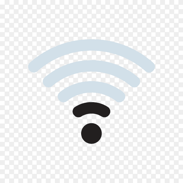 Wifi level. No network signal. Low status of internet. Wifi icon on transparent background PNG