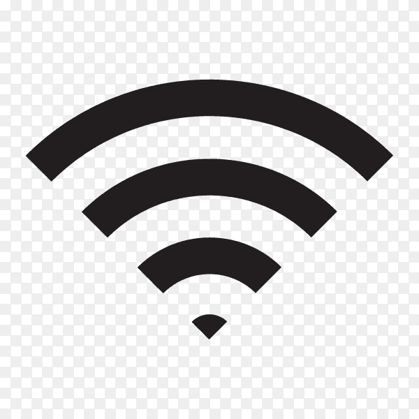 Wireless and wifi icon or sign for remote internet access on transparent background PNG