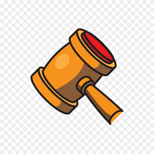 Wooden hammer is designed for mallet icon on transparent background PNG