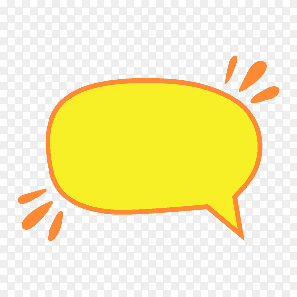 Yellow speech bubble in flat icon on transparent background PNG