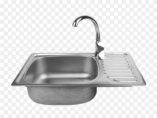 kitchen sink with tap on transparent background PNG