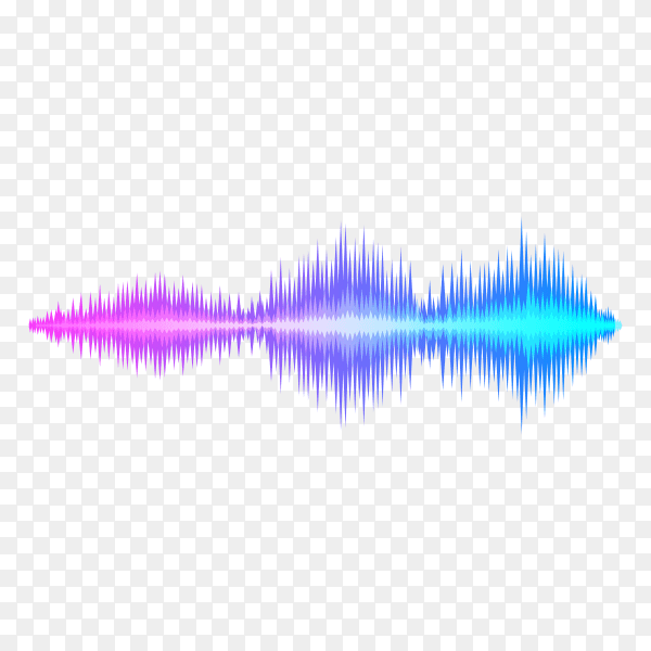 Abstract flowing wavy lines. Colorful dynamic wave on transparent background PNG