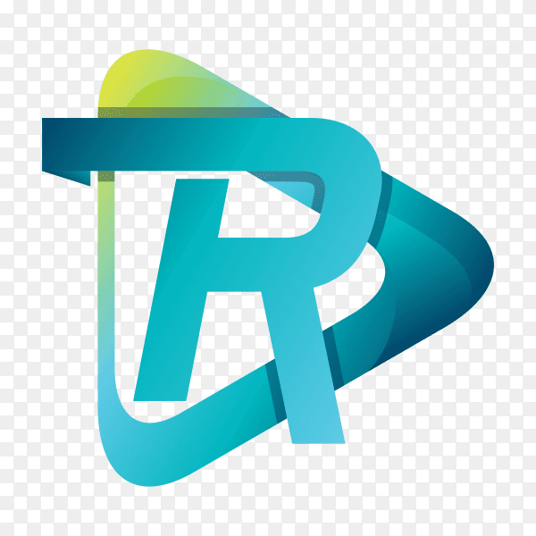Abstract letter R logo template on transparent background PNG