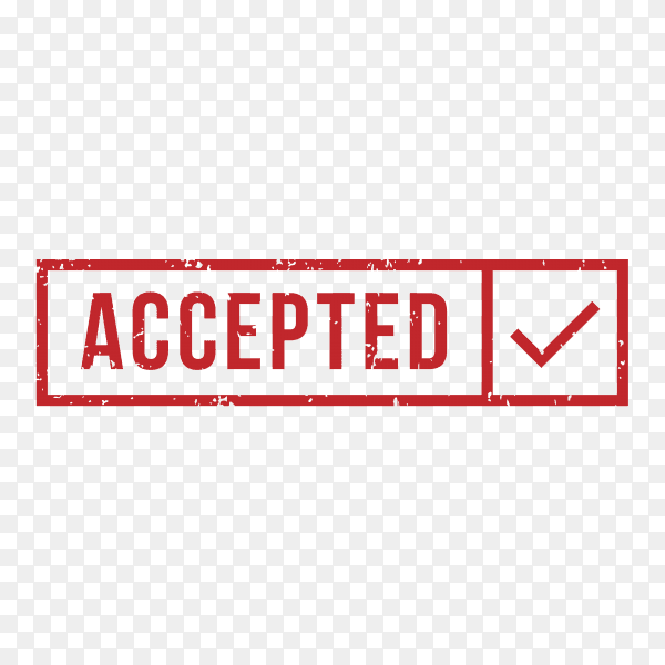 Accepted Rubber Stamp on transparent background PNG