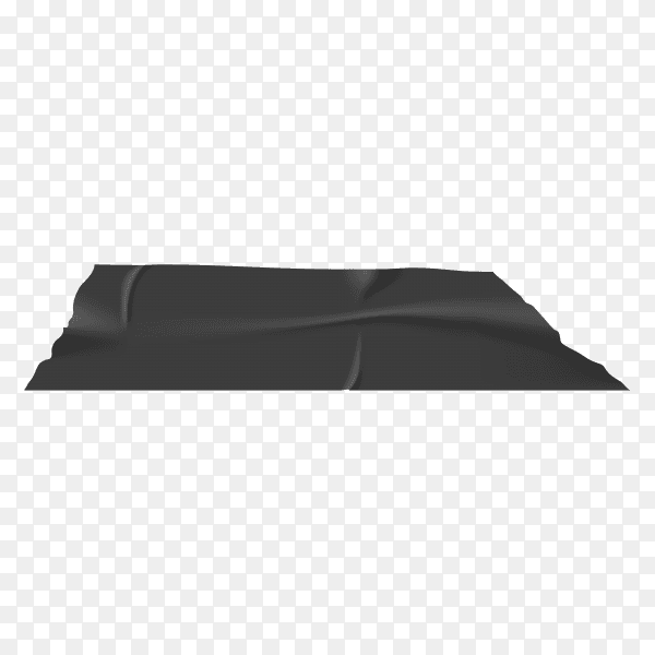 Adhesive Isolated Scotch Sticky Tape Piece in black color on transparent background PNG