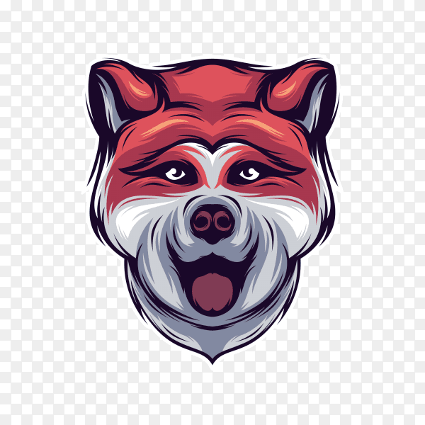 Akita dog logo on transparent background PNG