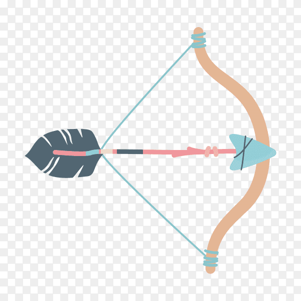 Arch and arrow decoration boho style on transparent background PNG